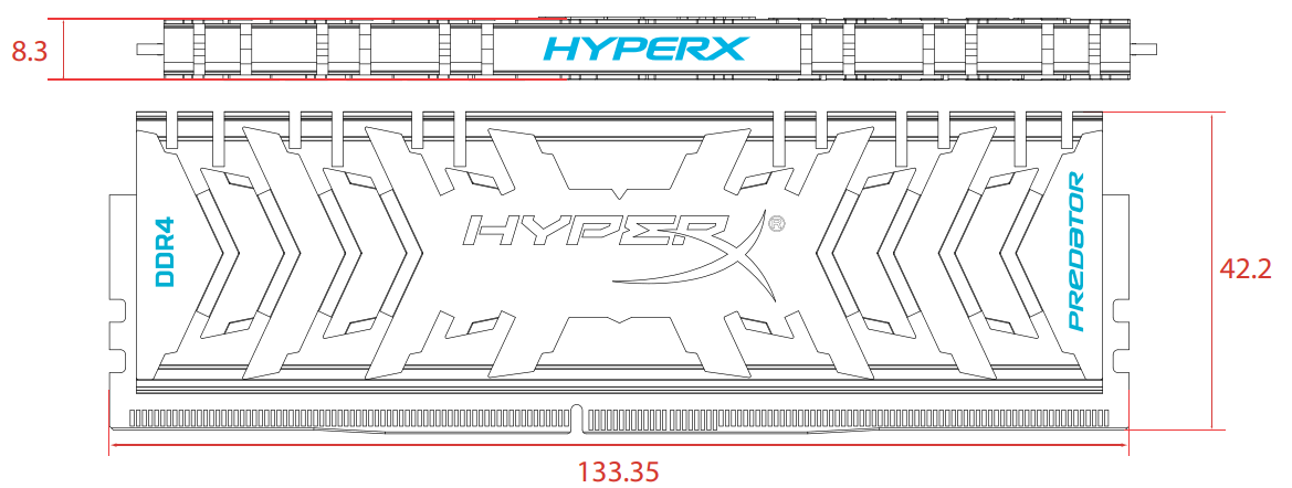 HyperX HX436C17PB4 8 Predator High Performance Memory Module - SPREADER