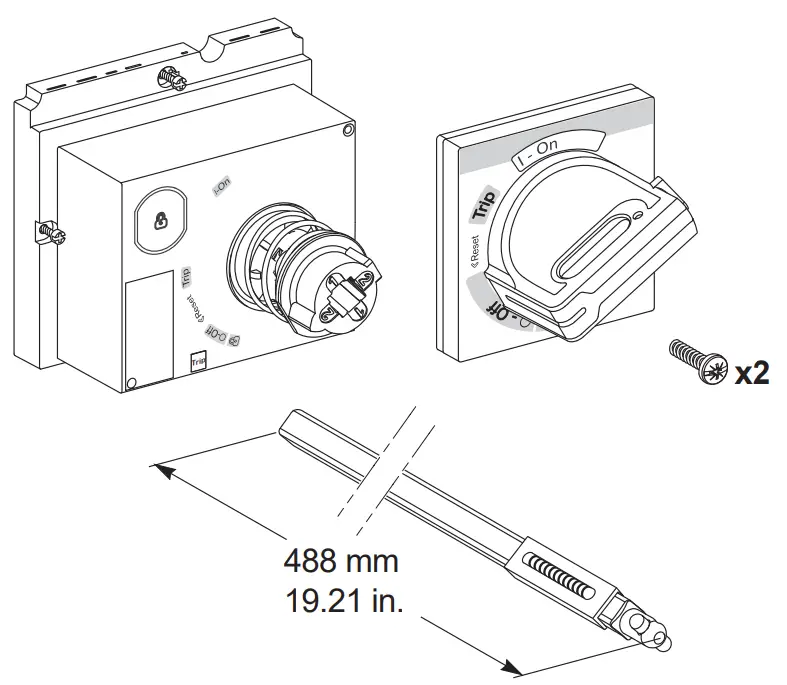 Extended rotary handle with telescopic shaft