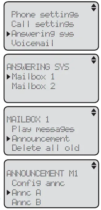 at t Two-line Corded Telephone ML Answering system settings