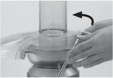 Sage BJE430 the Nutri Juicer Cold User Guide - Raise the safety locking arm up and locate into the two grooves on either side of the juice cover