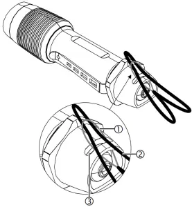 LED LENSER F1R Rechargeable LED Flashlight -Attaching the Wrist Strap