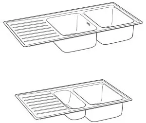 IKEA VATTUDALEN Inset Sink 2 Bowls with Drainboard