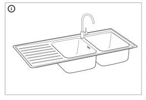 IKEA VATTUDALEN Inset Sink 2 Bowls with Drainboard - FIG 12