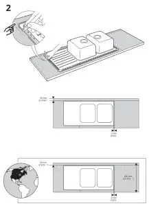 IKEA VATTUDALEN Inset Sink 2 Bowls with Drainboard - FIG 5