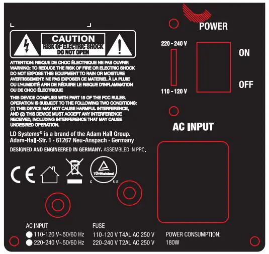 LD SYSTEMS LDMIX62AG3 LD MIX G3 Active 2-Way Loudspeaker with 4-Channel Mixer fig2