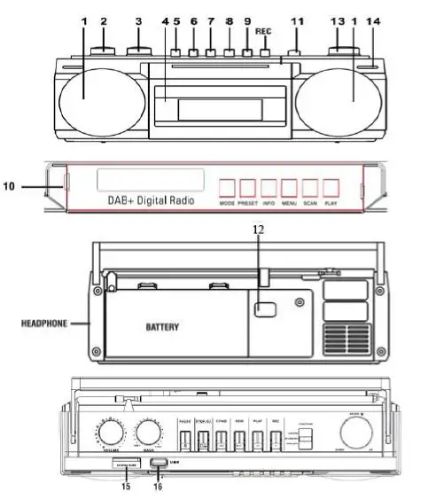 soundmaster SRR70 DAB+ Boombox Stereo Cassette Recorder fig1