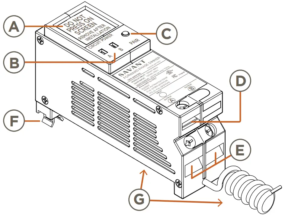 SAVANT QP2FPD05 QO Forward Phase Dimmer - Descriptions