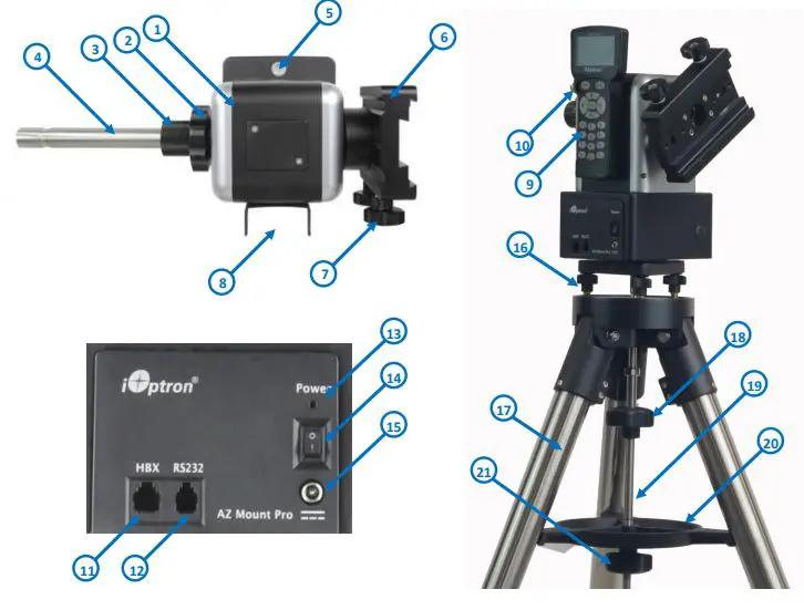 iOptron AZ Mount Pro Level and Go Altazimuth Mount - Product Identify