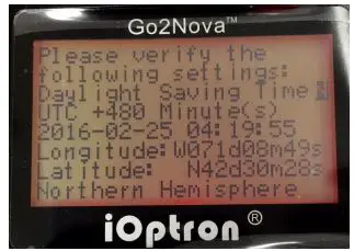 iOptron AZ Mount Pro Level and Go Altazimuth Mount - Setup Controller 2