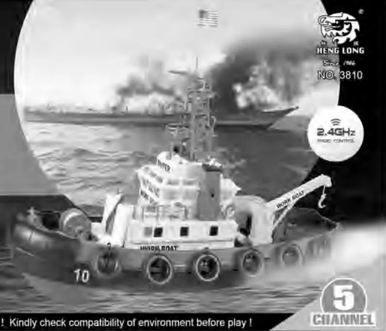 HENG LONG 3810 63cm 2 4G RC Boat Paddle with Water Cooling Toy-