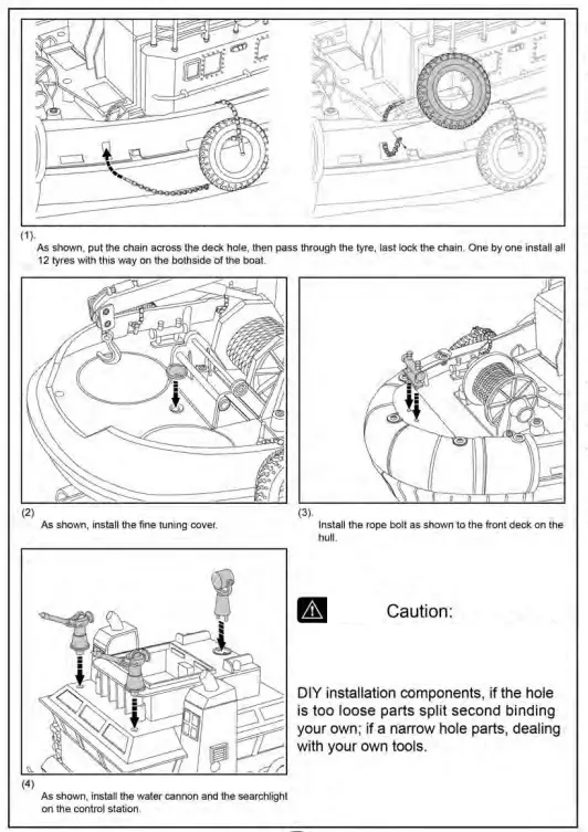 HENG LONG 3810 63cm 2 4G RC Boat Paddle with Water Cooling Toy-fig5