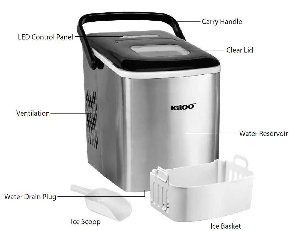 IGLOO-IGLICEB26HNSS-Automatic-26-Pound-Ice-Maker-with-Carry-FIG-1