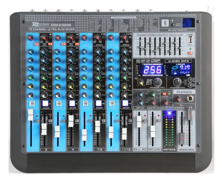 Power Dynamics 172.624 PDM S1204 12 Channel Professional Analog Mixer