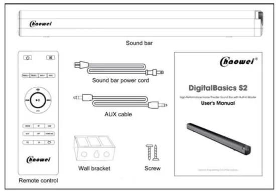 Chaowei CW210 DigitalBasics S2 37 Inch TV Soundbar Speaker - fig