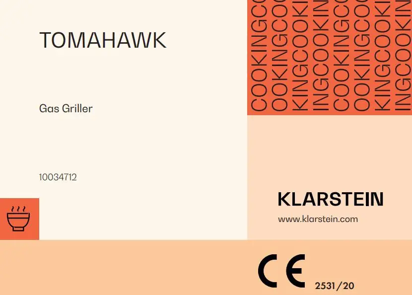 KLARSTEIN 10034712 TOMAHAWK Gas Grill Instruction Manual