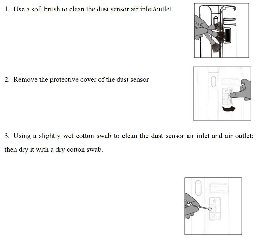 TCL Breeva Pro 400 Premium Air Purifier Instruction Manual - Cleaning the dust sensor cover