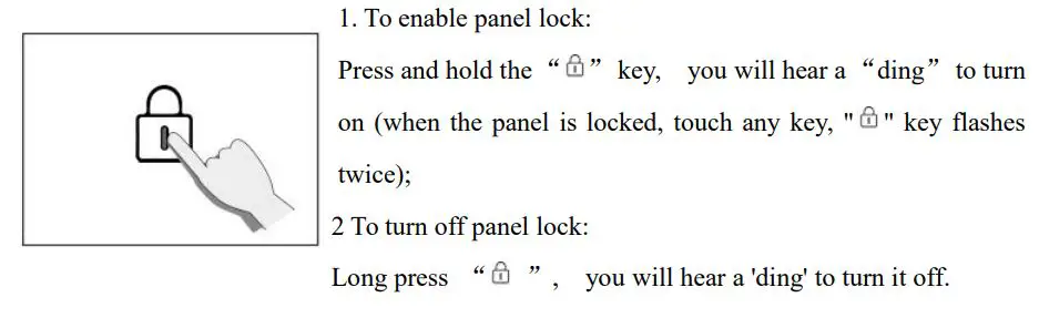 TCL Breeva Pro 400 Premium Air Purifier Instruction Manual - Lock button