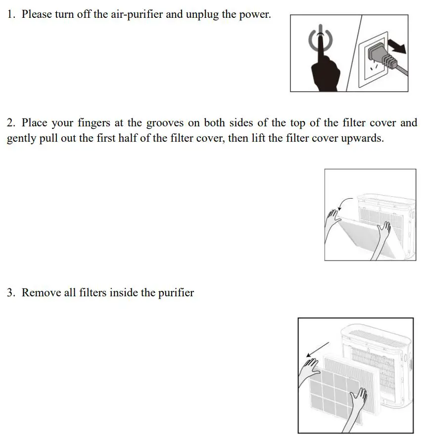TCL Breeva Pro 400 Premium Air Purifier Instruction Manual - Replace the filter