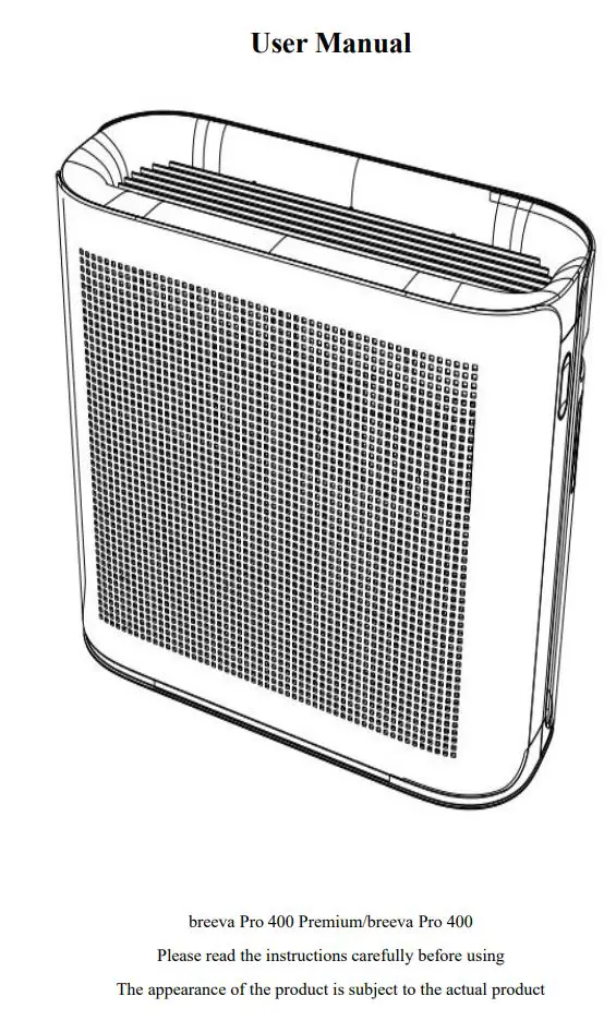 TCL Breeva Pro 400 Premium Air Purifier Instruction Manual