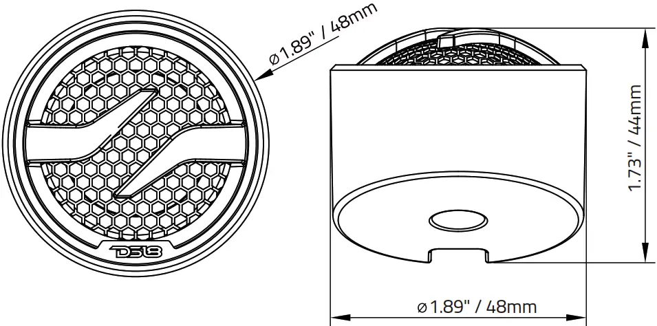 DS18 ZXI T1 1 7 Inch Pei Dome Tweeter - Flush Mount