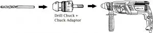 FITTING THE CHUCK ADAPTER AND CHUCK