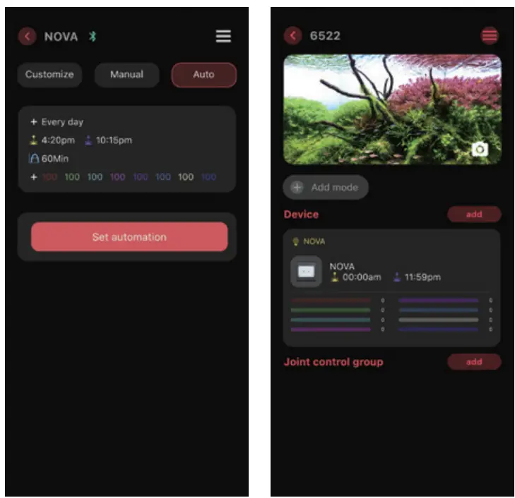 Shanghai Ogino Biotechnology NOVA1 Series LED Marine Lighting System - app 1