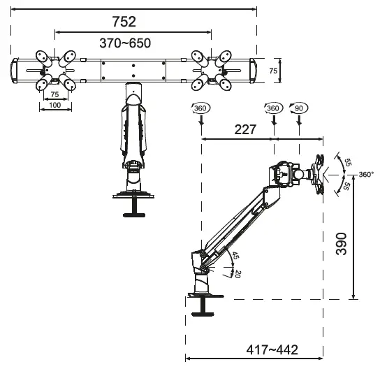 Neomounts-FPMA-D940DG-Newstar-Full-Motion-Dual-Desk-Mount-for-2-Monitors-up-to-24-Inch-FIG-7