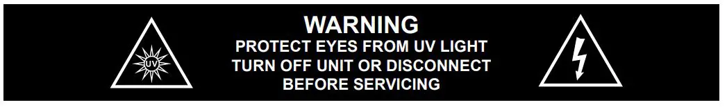 FRESH-AIRE UV Germicidal UV Light Tight Fit Kit - warning