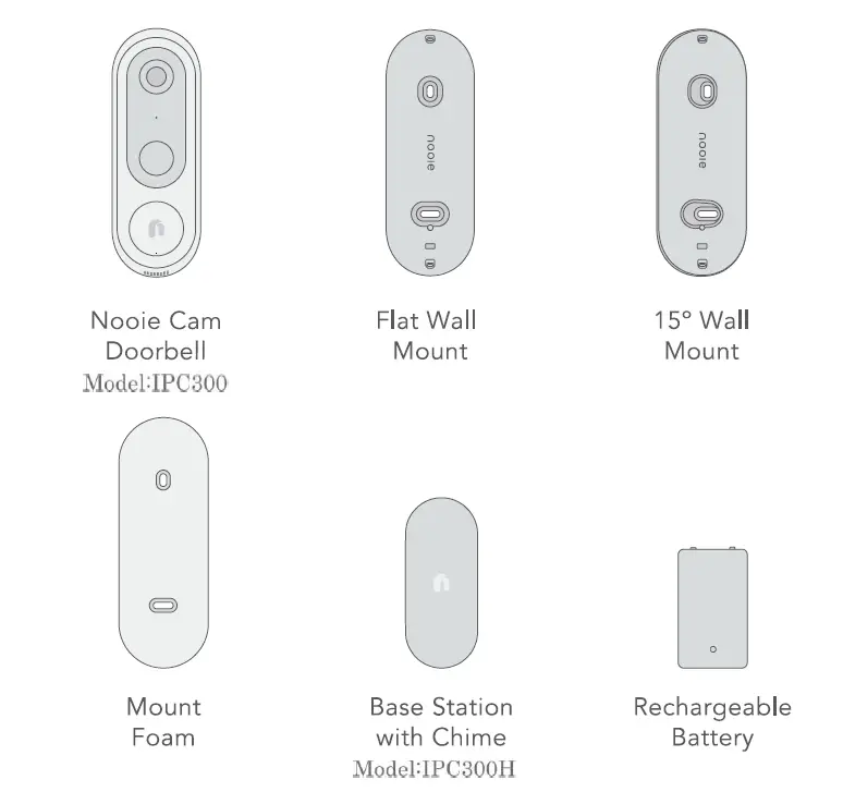 nooie IPC300 Wireless Video Doorbell + Base Station with Chime fig 1