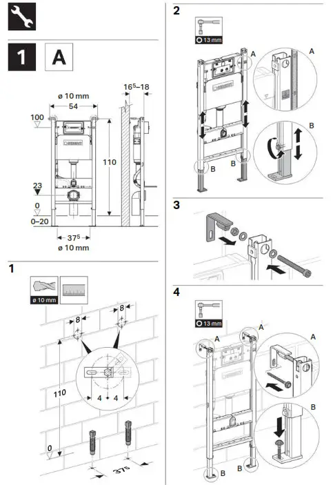GEBERIT 111300005 Duofix Wall Mounted Toilet with Sigma Cistern - overview 2