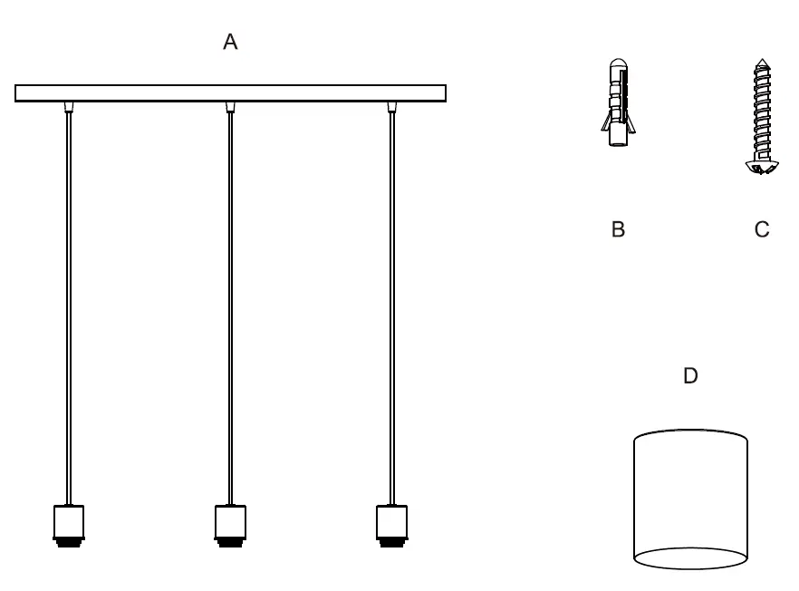 NOVA LIFE 54614-003-71 Ceiling Lamp Black 3 Light Sources 1