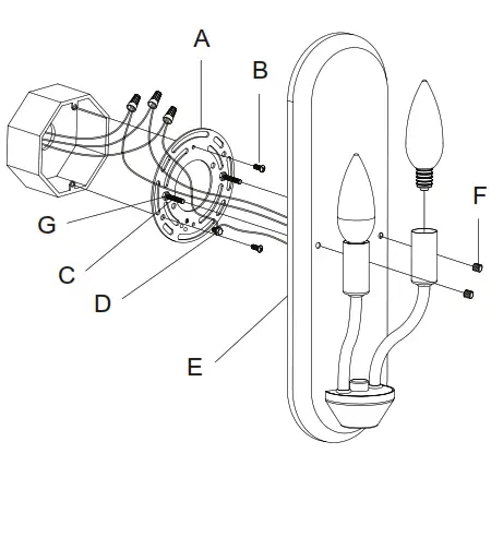 Hunter 19802 Merlin 2 Light Wall Sconce - figs