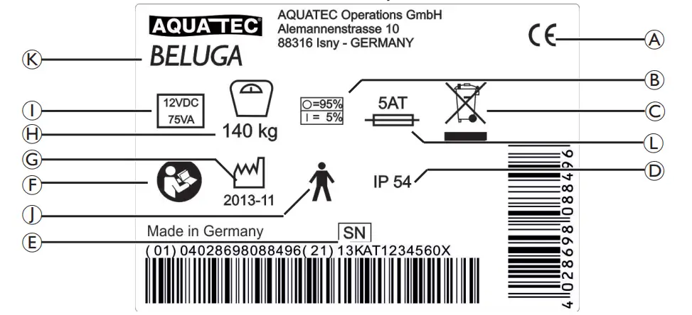 INVACARE Aquatec Beluga Bath Lift - Seat 5