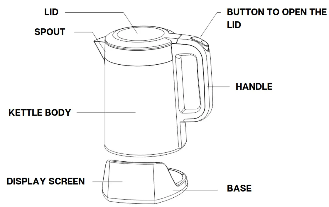 COOK IT Digital Luxury 1500W Kettle with Temperature Control - PRODUCT