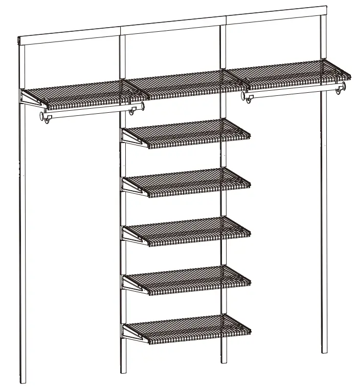 EVERBILT 90750 Genevieve 6 ft. White Adjustable Closet Organizer Double - fig 1