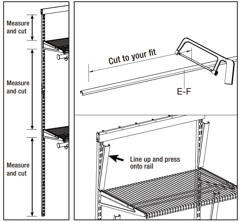 EVERBILT 90750 Genevieve 6 ft. White Adjustable Closet Organizer Double - fig 20