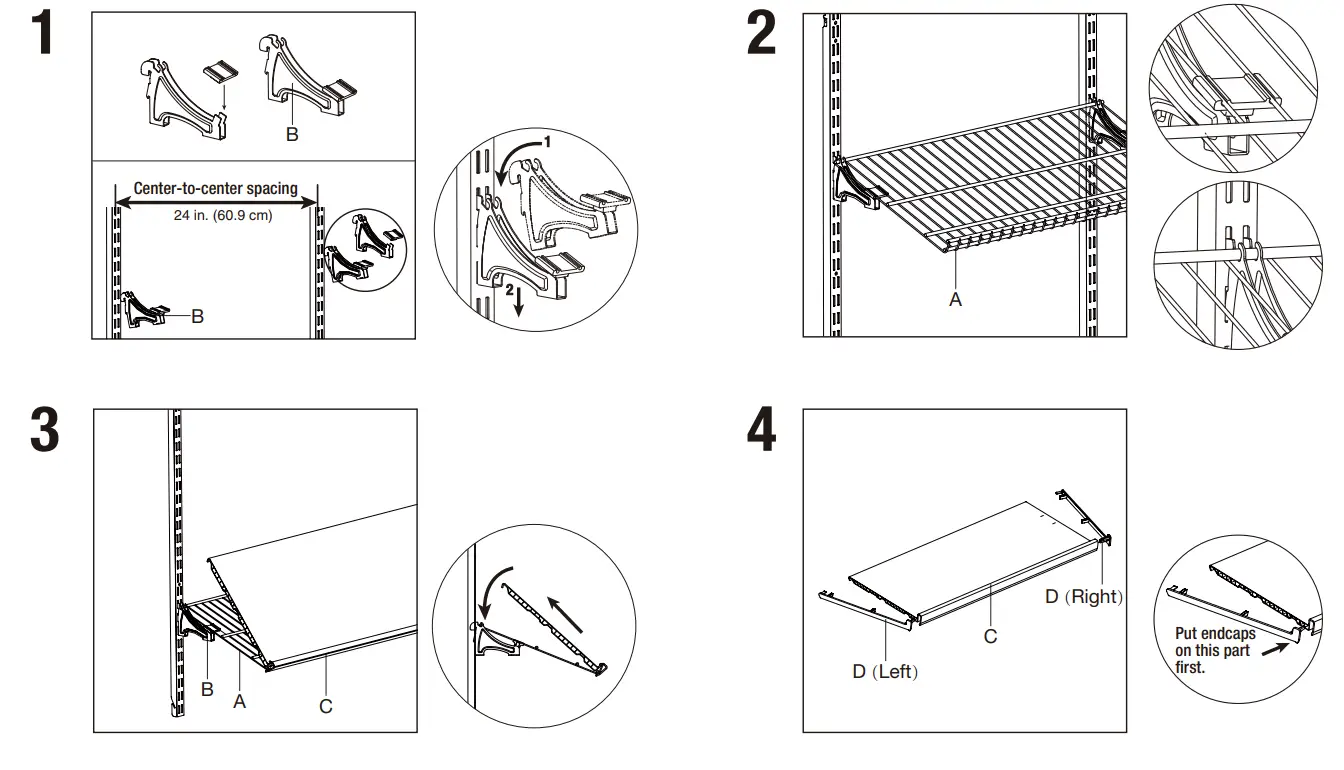 EVERBILT 90750 Genevieve 6 ft. White Adjustable Closet Organizer Double - fig 22