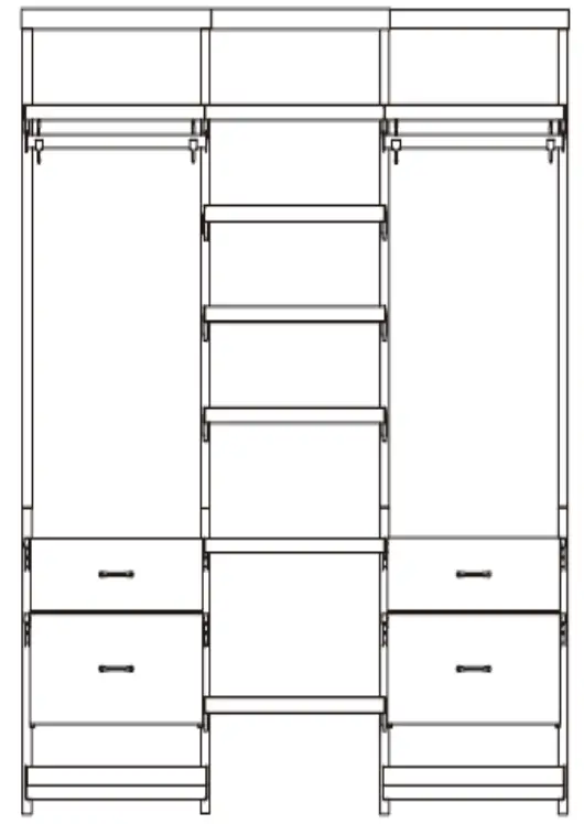 EVERBILT 90750 Genevieve 6 ft. White Adjustable Closet Organizer Double - icon 2