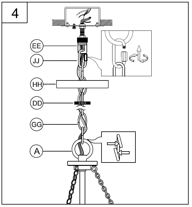 PROGRESS-LIGHTING-P400323-Laila-4-Light-Vintage-Brass-Coastal-Chandelier-FIG-9