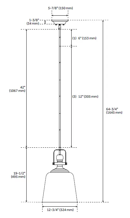 PARK HARBOR 453837 Rowher Single Pendant Light 1