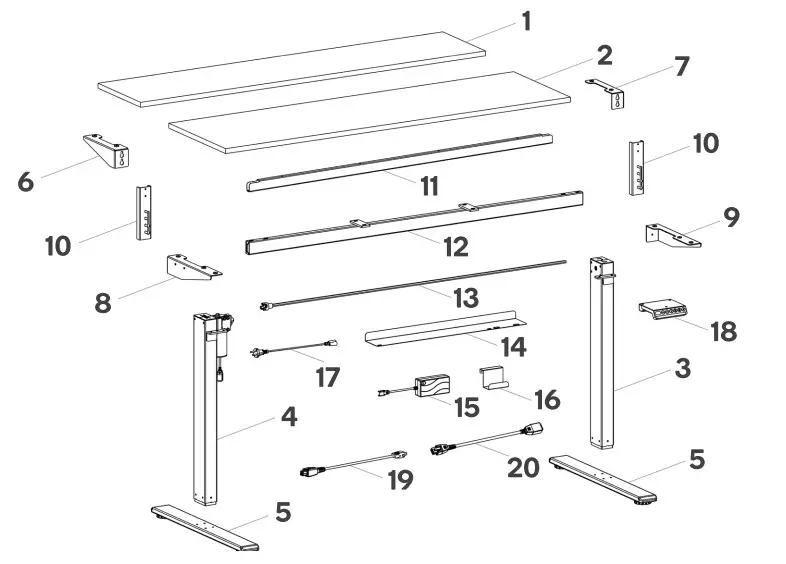 kogan ELSTADSPNWA Standing Split Desk - Figure 4