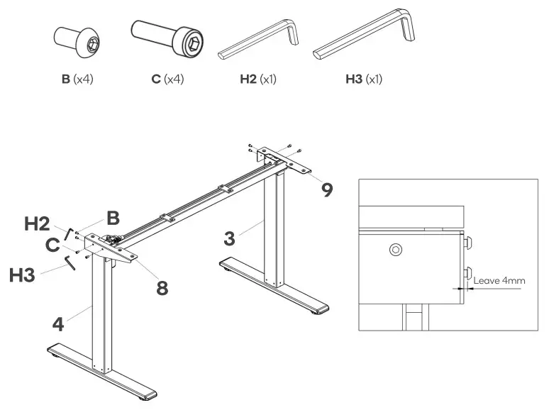 kogan ELSTADSPNWA Standing Split Desk - Figure 8