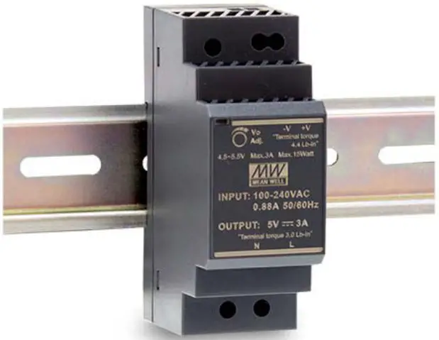 MW HDR 30 series 30W Ultra Slim Step Shape DIN Rail