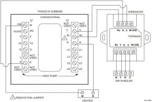 wiring diagram for a 1H/1C system with 2 transformers