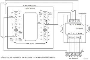 wiring diagram for a 2H/1C heat pump application