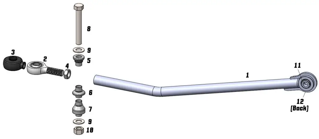 Carli CS FATB 17 2 5 Inch and 4 5 Inch Lift Ford Adjustable Track Bar