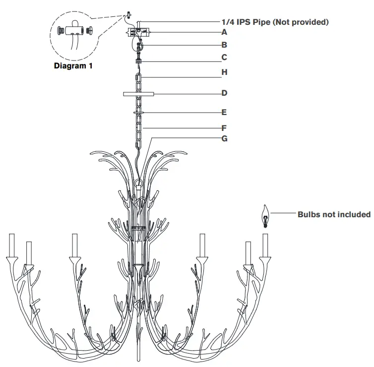 VISUAL COMFORT JN 5080 Silva Grande Chandelier - parts