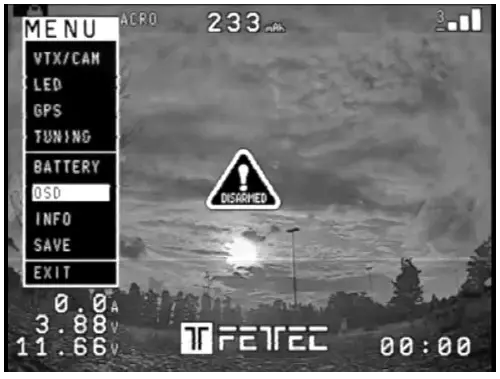 FETTEC Mini AIO 15A Flight - OSD menu