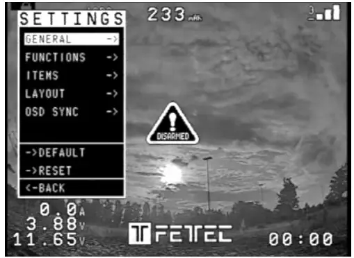 FETTEC Mini AIO 15A Flight - OSD settings