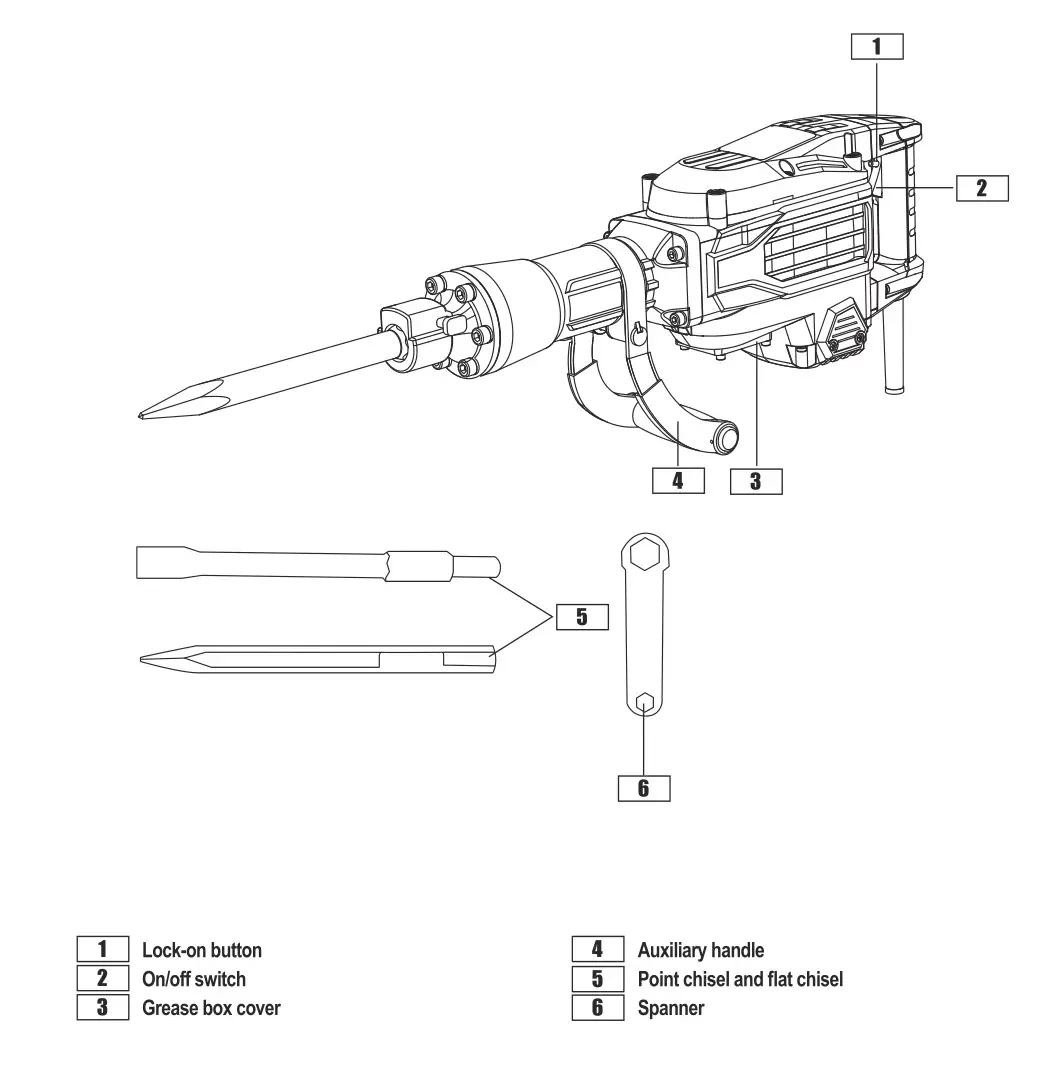 Wickes PDH170DS Breaker 1700W - COMPONENT LIST